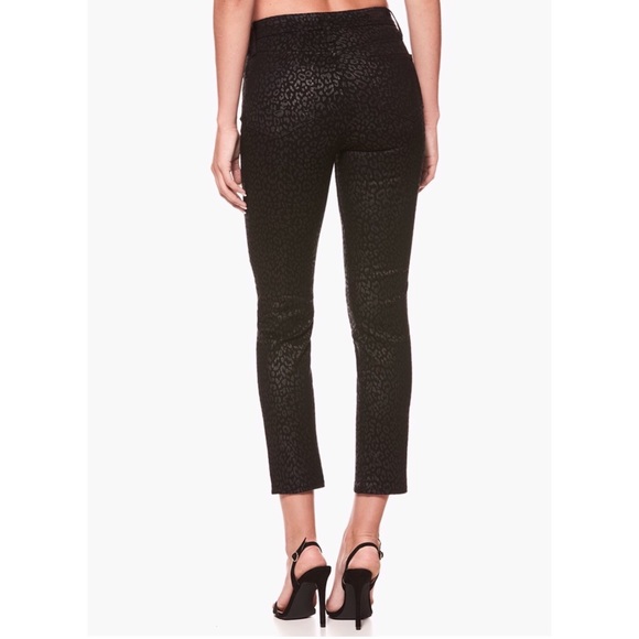 PAIGE Jacqueline Metallic Leopard Noir Black Jean - Picture 2 of 7